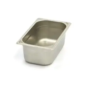 Gastronormbehållare 1/4 GN - 10 cm djup - 26,5 x 16,2 cm - rostfritt stål