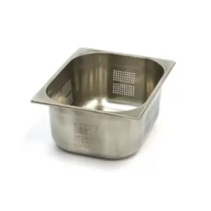Gastronormbehållare 1/2 GN - perforerad - 15 cm djup - 32,5 x 26,5 cm - rostfritt stål