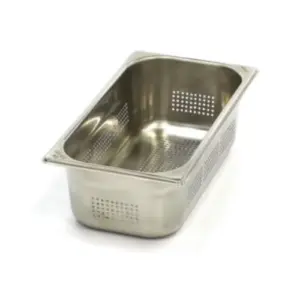 Gastronormbehållare 1/3 GN - perforerad - 10 cm djup - 32,5 x 17,6 cm - rostfritt stål