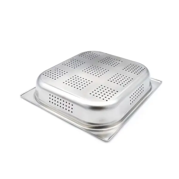 Gastronormbehållare 2/3 GN - perforerad - 6,5 cm djup - 32,5 x 35,4 cm - rostfritt stål - Bild 2