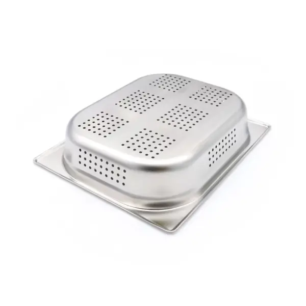 Gastronormbehållare 1/2 GN - perforerad - 6,5 cm djup - 32,5 x 26,5 cm - rostfritt stål - Bild 2