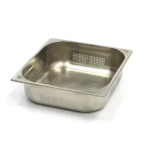 Gastronormbehållare 2/3 GN - perforerad - 10 cm djup - 32,5 x 35,4 cm - rostfritt stål