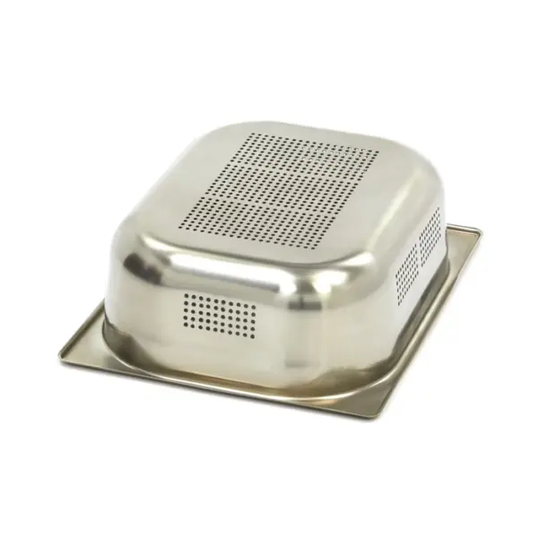Gastronormbehållare 1/2 GN - perforerad - 10 cm djup - 32,5 x 26,5 cm - rostfritt stål - Bild 2