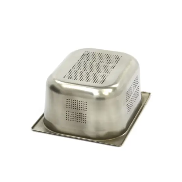 Gastronormbehållare 1/2 GN - perforerad - 15 cm djup - 32,5 x 26,5 cm - rostfritt stål - Bild 2