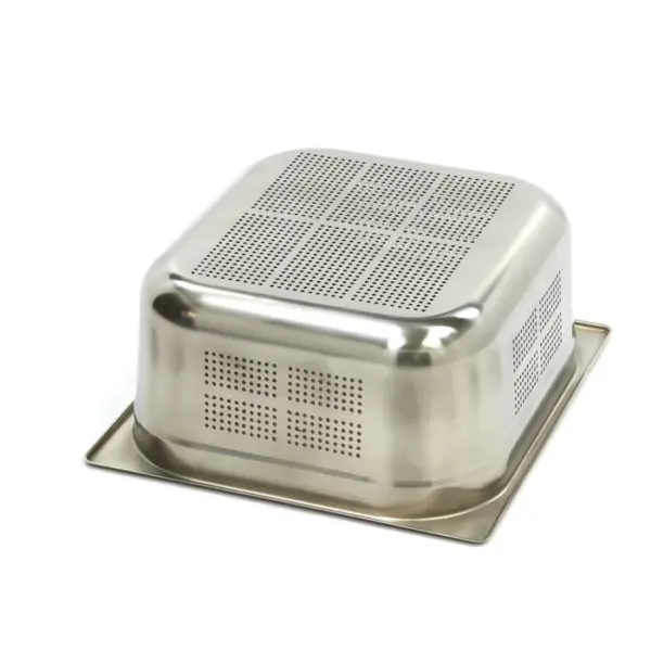 Gastronormbehållare 2/3 GN - perforerad - 15 cm djup - 32,5 x 35,4 cm - rostfritt stål - Bild 2